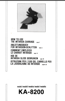 Brother KA8200 Intarsia Carriage User Guide