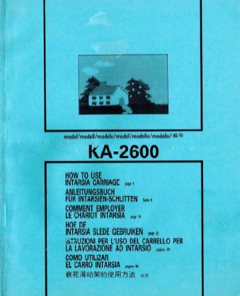 Brother KA2600 Intarsia Carriage User Guide