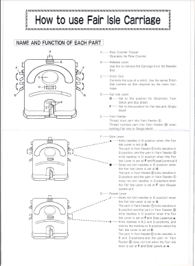 LK150 Fair Isle Carriage User Manual