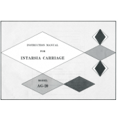 AG20 Intarsia Carriage User Manual