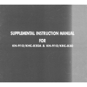 Brother KH910 Supplemental Instruction Manual for KHC820A and KRC830 Color Changers